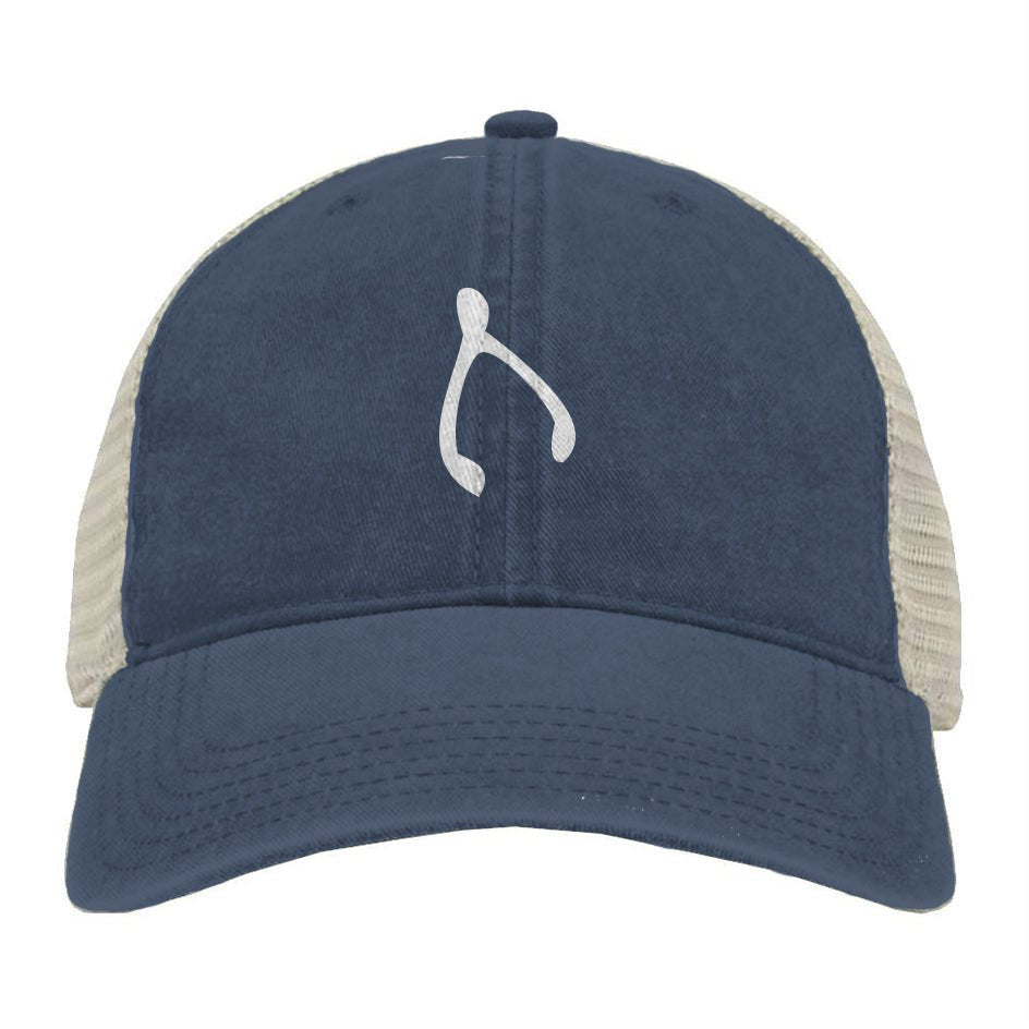 Navy an tan mesh hat - Monetary Exchange