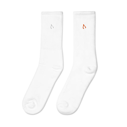 Orange/White Wishese Socks - Monetary Exchange