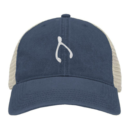 Navy an tan mesh hat - Monetary Exchange