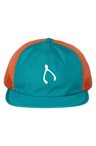 Teal/ Orange Rogue Wide Mesh Cap - Monetary Exchange